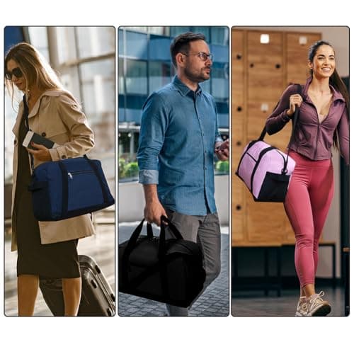 Flintronic Small Gym Bag, 14 inch Carry On Mini Duffel Bag with 2 Drawstring Bags, Lightweight Overnight Bag Portable Travel Bag for Sports, Gym (Blue) — view 6