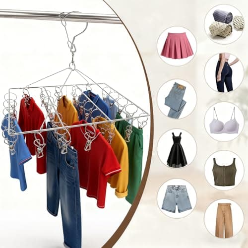 DARUITE Sock Hanger for Drying, Underwear Dryer Hanger with 30 Clips — view 5