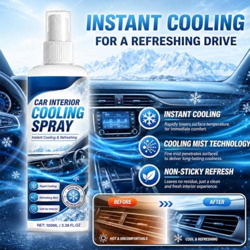 Cooling Mist Spray, Cooling Spray for Car, Instant Heat Relief, Air Refresh Cooling Spray for Quick Cooldown for Long Driving Commuting Travel Road Trip (B) — view 4