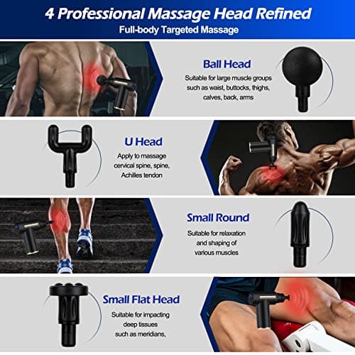 Uplayteck Mini Massage Gun Deep Tissue with 4 Massage Heads & 6 Speeds — view 3