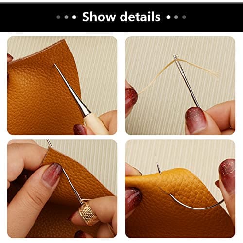 SUVSOON 273 Yards Leather Waxed Thread Kit, Black Leather Stitching Kit — view 5