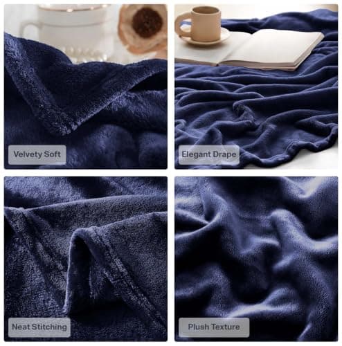 IR Imperial Rooms Fleece Blanket Navy Blue, Throw/Single 130X150 Cm — view 6