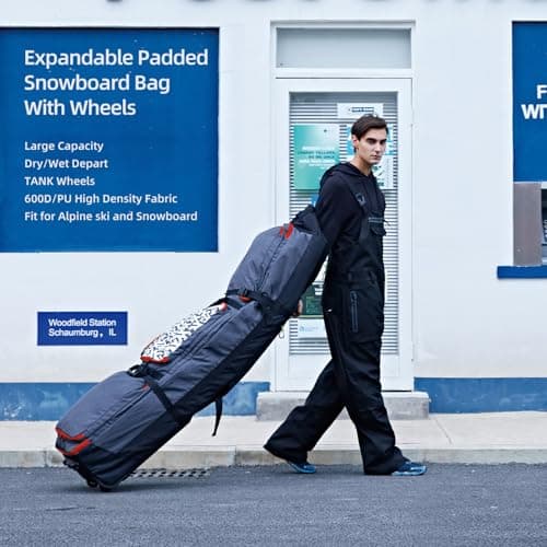XCMAN Roller Snowboard Bag with Wheels, Adjustable Length - Extra Long/Wide/Deep,Waterproof - with Protection Ribs — view 6