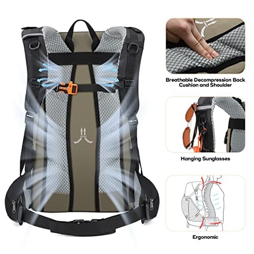 Maelstrom 40L Hiking Backpack, Lightweight Camping Daypack with Rain Cover — view 5