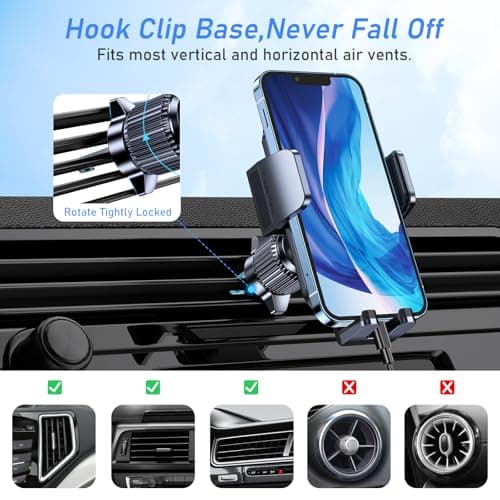 Blukar Car Phone Holder, Air Vent Car Phone Mount Cradle for 360° Rotation — view 5