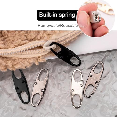 6 Pcs Anti-Theft Zipper Lock Clips, Double Opening S Carabiner Zipper Pull Locks, Mini Snap Hook Clips for Backpacks, Travel, Camping and Fishing — view 4
