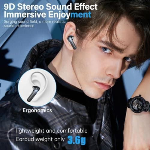 Wireless earbuds, Bluetooth 5.3 Ear buds Earphones with LED Digital Display — view 5