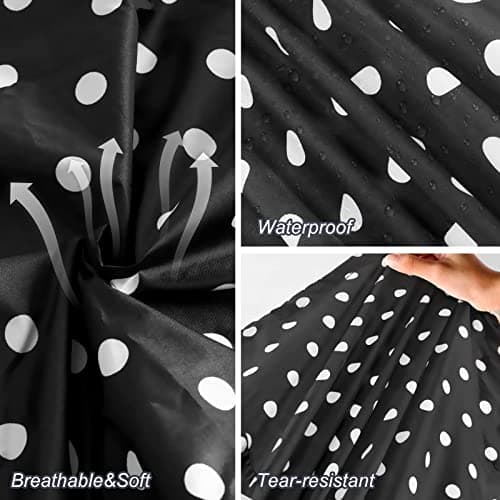 LAMA Womens Long Raincoats with Hood, Waterproof Reusable Packable Rain Coat with Long Sleeves for Adults Womens Ladies, Rain Coat for Bike Moto Riding Hiking Trekking, BlackDots — view 6