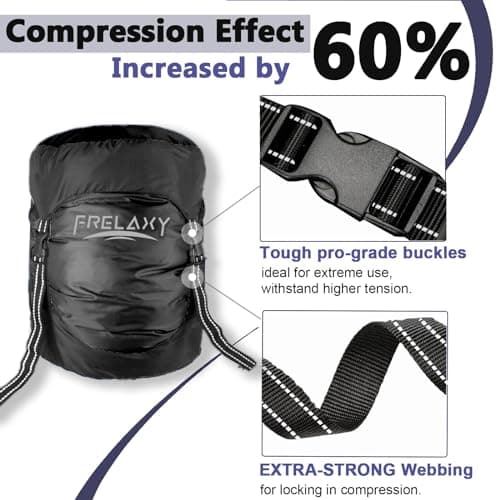 Frelaxy compression bag, 40% more storage space! Compression bag 11L / 18L / 30L / 45L, waterproof and ultralight sleeping bag: space saving camping equipment (black — view 2