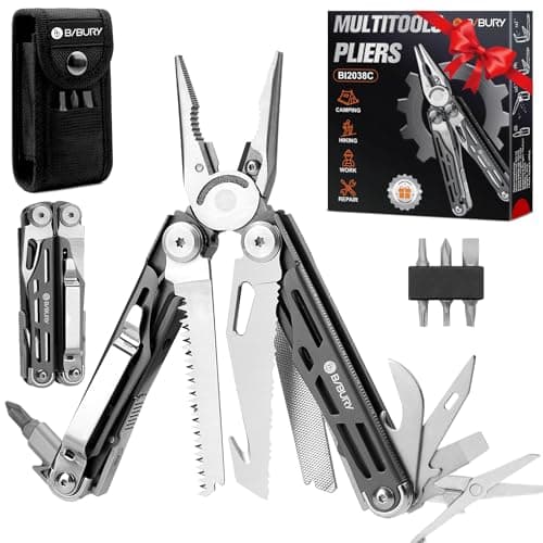 BIBURY Multitools, BI2038C Titanium Plating Multi Tool Foldable Pliers