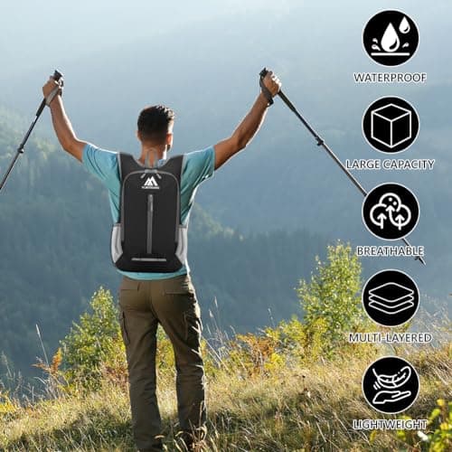 flintronic Foldable Backpack, Ultra Lightweight Rucksack, 16L Hiking Backpack, Unisex Packable Backpack For Men Women, Waterproof Travel Daypack For Outdoor Sport Biking Hiking Climbing — view 6