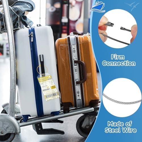 Alyvisun 6Pcs Cruise Luggage Tag Holder, Waterproof Cruise Luggage Tags with Zip Seal and Steel Loops, Clear Suitcase Tags for Ships Baggage Labels for Travel Luggage Baggage Bags — view 5