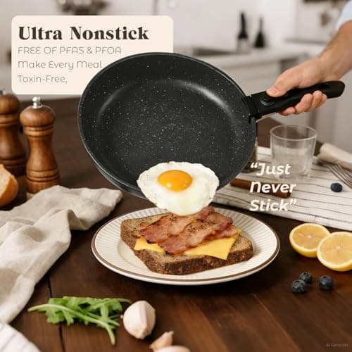 Nonstick Pots and Pans Set 17pcs, Induction Hob Pan Set, Kitchen Cookware Sets with Detachable Handle, RV Frying Pans, Saucepan Sets with Lids, Oven Safe — view 3