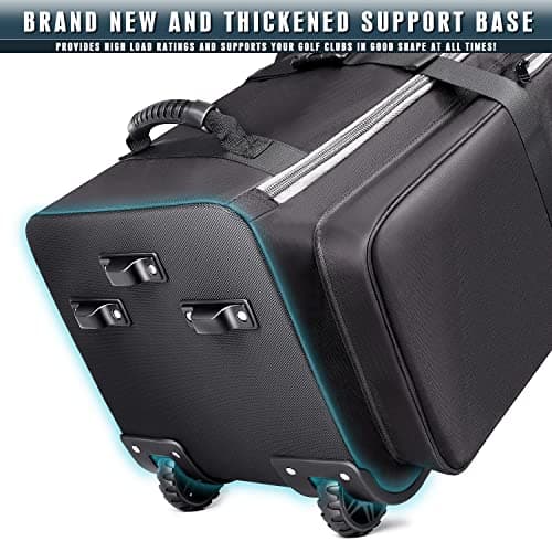 CHAMPKEY Premium Soft Padded Golf Travel Bag Flight with Wheels - 1200D Premium Oxford Fabric Golf Travel Cover — view 6