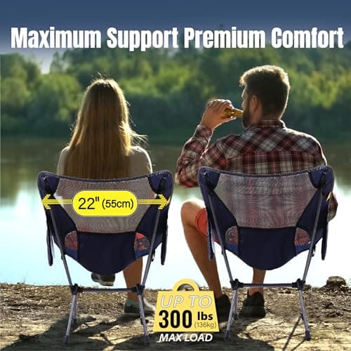 TREKOLOGY YIZI GO Camping Chair – Compact, Foldable, Lightweight 0.9 kg, 136 kg Capacity, Durable Aluminum, Quick Setup, Superior Support, Ideal for Backpacking, Beach, and Outdoor Adventures (Blue) — view 4