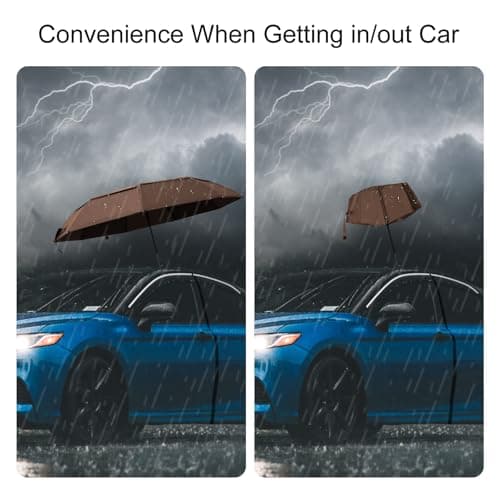 TradMall Travel Umbrella 42/45 Inches Double Vented Canopy, Brown, 45 Inches, Classic — view 6