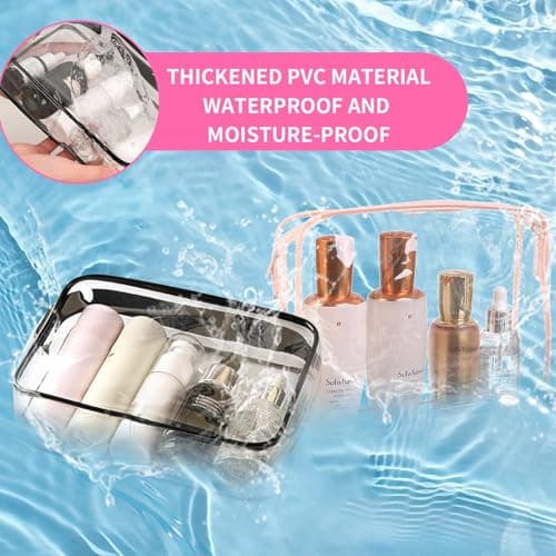 Clear Travel Cosmetic Bags with Zipper Large Waterproof Toiletry Travel Bag — view 5