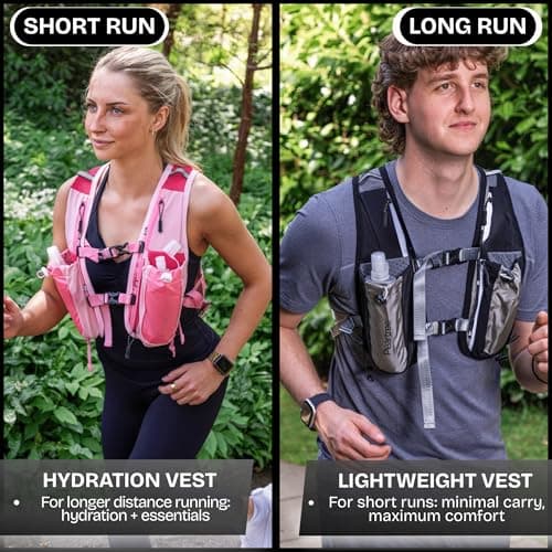PEARTREE Running Vest for Men and Women – One Size – Premium Quality Nylon – Hydration System – Hiking Stick Holder – Pockets for Phone, Cards, Keys – Marathon, Hiking, Jogging, Cycling, Reflective — view 4