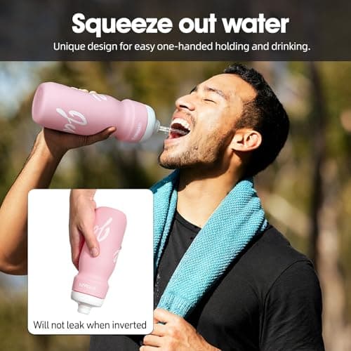 Bicycle Water Bottles, 650 ml, Lightweight, BPA-Free, Leak-Proof, Squeeze Cycling Bottle for Cycling, Fitness, Hiking, Swimming (Pink) — view 4