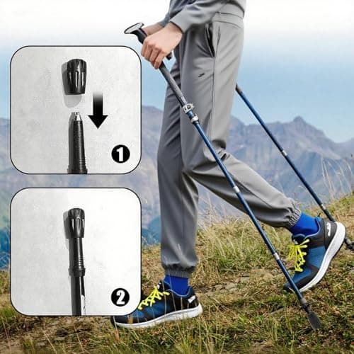 4 Pcs Trekking Pole Tips – Durable Walking Stick Rubber Ends, Universal Fit for Hiking Poles, Anti-Slip Replacement Feet for Trekking, Walking Pole Accessories for Seniors & Hikers — view 4