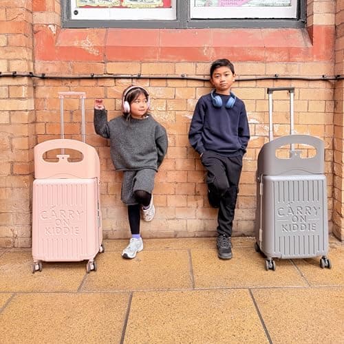Carry On Kiddie | Kids Ride-On Cabin Suitcase with Built-in Child Seat & Safety Harness | Cabin Size 53×35.5×25cm | Ages 18 Months–10 Years (Blush Pink) — view 6