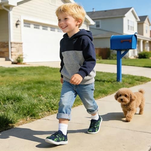 JOINFREE Boys Toddler Barefoot Walking Shoes NavyDinasour — view 2