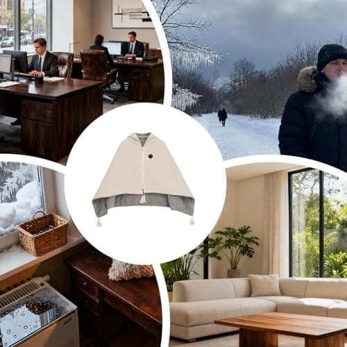 USB Heated Shawl Blanket | Wearable & Washable Electric Throw with 3 Heat Levels | 140x80cm Portable Heating Wrap for Office, Sofa, Travel & Home Use | Auto Shut-Off Due to High Temperature — view 5