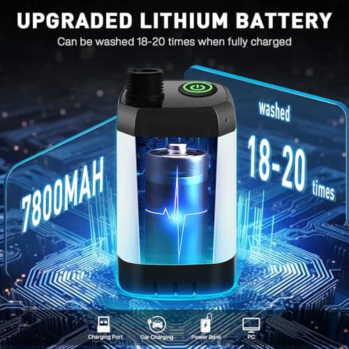 7800mAh Upgrade Portable Camping Shower with Digital Display & Temperature — view 3