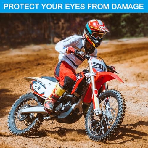 PATIKIL Dirt Bike Goggles, 3 Pcs Motorcycle Goggles ATV Goggles Ski Goggles Racing Helmet Goggles Windproof for Mountaineering Sky Diving Ski Riding, Black with Colorful/Yellow/Blue Lenses — view 5
