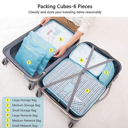 Vicloon Multifunction Packing Cubes - 8 PCS Organizer Packing Bags for Suitcase, Travel Essentials with Shoe Bag, Storage Accessories — view 3