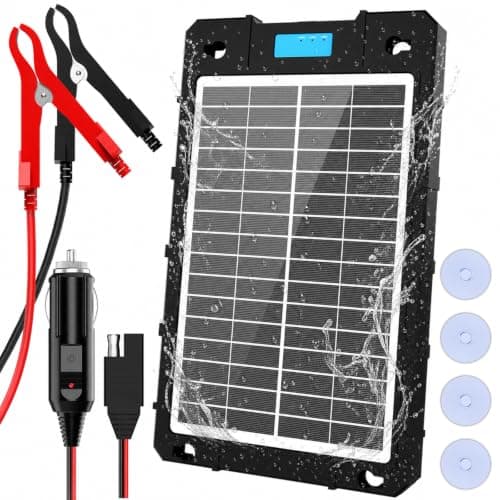 7.5W Solar Car Battery Charger, 12V Solar Panel Trickle Charger Maintainer