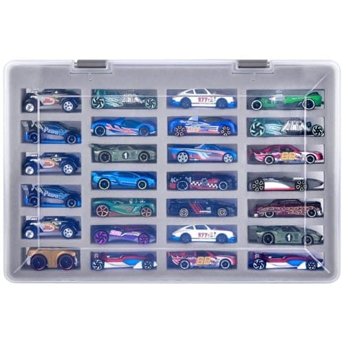 Fullcase Case Compatible with Hot Wheels Cars Gift Pack. Toy Cars Organizer Storage Container Holds Up to 27 Car. Display Carrying Holder with 4 Size of Slots (Box Only)