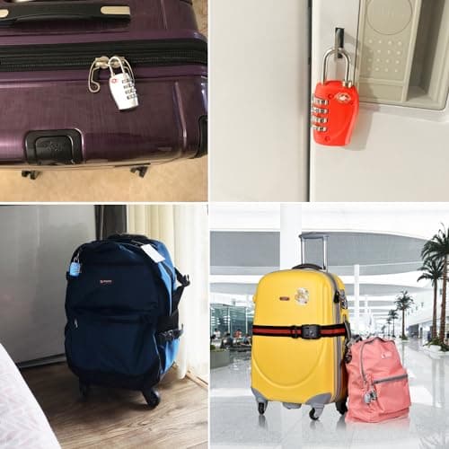 TRIXES 4-Pack TSA Approved Certified Luggage Lock with 4-Digit Combination, Padlocks for Travel, Baggage, Suitcases & Backpacks, Heavy Duty Padlock for Gym & Travel Use - Secure Travel Sentry Locks — view 6