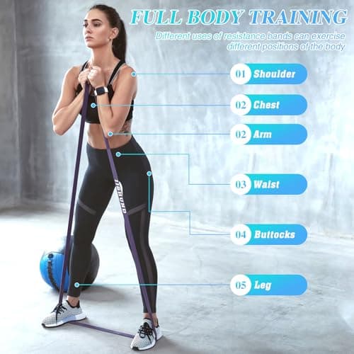Resistance Bands Set, 5 Levels Exercise Bands Pull Up Bands for Men Women, Pull Up Assistance Bands for Strength Training, Pilates, Yoga, Muscle Toning, Body Stretching — view 4