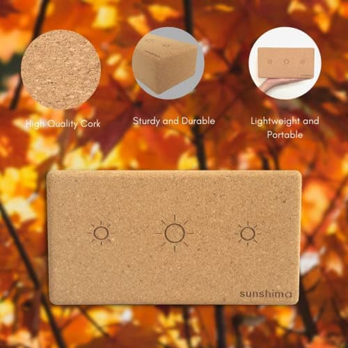 Sunshima Cork Yoga Block Set (2 Pack) – Premium 100% Natural Cork Blocks with Skin-friendly Non-Slip Grip for Beginners and Advanced Yoga and Pilates Classes, Home Fitness Accessories — view 4