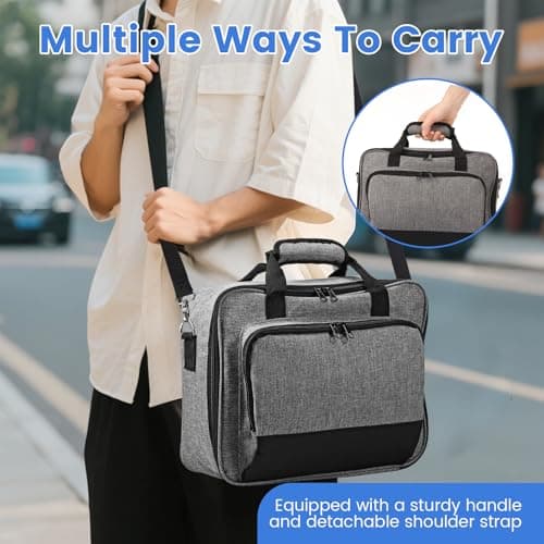 Ghshanog Projector Carrying Case, Projector Carrying Bag with Accessories Storage Pockets & Adjustable Shoulder Straps,Portable Projectors Bag Compatible Most Mini Projectors — view 3