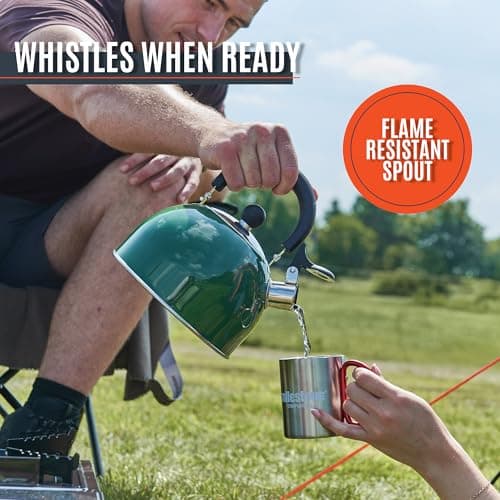 Milestone Camping 24869 2L Whistling Camping Kettle/Pouring Spout and Heat-Resistant Folding Handle/Camping, Fishing, Workshops and Garages — view 6