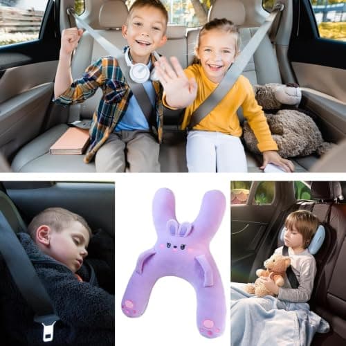 Frhwye Car Travel Pillow for Kids Ergonomic Breathable Rest Pad H Shaped — view 3