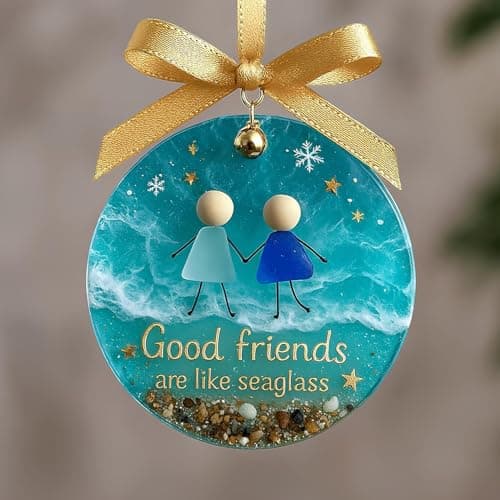 Friendship Ornaments for Women Friends Sea Glass Ceramic Keepsake Female — view 3