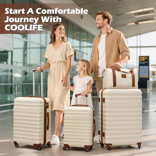 COOLIFE 5 PCS Luggage Set for Family, 20+24+28" Suitcases Set with TSA Lock — view 2