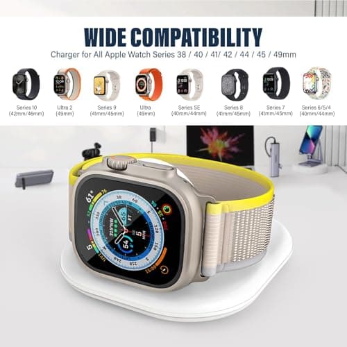 KTEBO Apple Watch Charger, Foldable Magnetic USB-C Charging Stand & Cable — view 2