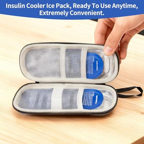 Nogsay Insulin Cooler Ice Pack,2Pcs Reusable Ice Packs Small Medicine Cool Bag for Diabetic Insulin Cooler Travel Case Box,Medical Cooling Gel Pack for Travel Medication Coolers — view 6
