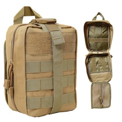 SMOORITA Tactical Molle Pouch Medical First Aid Pouch Empty Bag Only, Khaki — view 4
