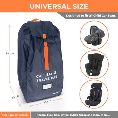 Huckaboo Car Seat Travel Bag - Strong Non Rip Nylon Car Seat Bag For Child Seats, Navy — view 2