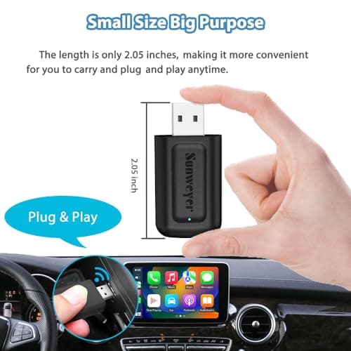 sunweyer Wireless CarPlay Adapter UK, Mini USB, Auto-Connect — view 4