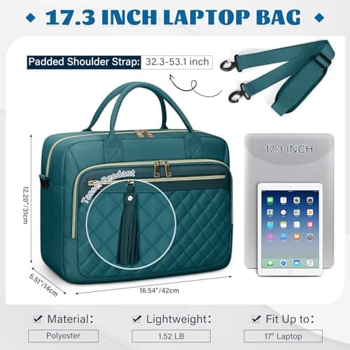 RAINSMORE 17 Inch Laptop Bags for Women Large Laptop Case Messenger Bag — view 2