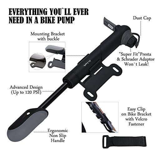Bike Tyre Repair Tool Kit - DAWAY A35 Bicycle Frame Bag with 120 Psi Mini Pump, 16 in 1 Multi Tools, Tyre Levers & Self Adhesive Tube Patch, Practical Gift — view 3