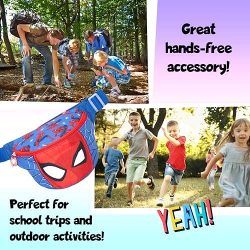Spiderman Marvel Spiderman Bum Bag for Boys Adjustable Strap Lightweight Funny Pack Waist Bag Travel Pouch for Kids Crossbody Bag with Adjustable Strap, Bumbag for Kids — view 5