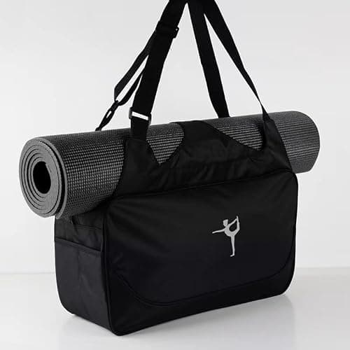 mophrati Sports Duffel Bag Travel Carry Bag Dance Yoga Mat,Black — view 5