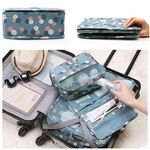 Travel Toiletry Bag, YYGOJOY Hanging Wash Bag Makeup Cosmetic Organizer Bags, Portable Hanging Toiletries Bags for Men Women Girls Waterproof Multifunctional (Leopard Print) — view 4